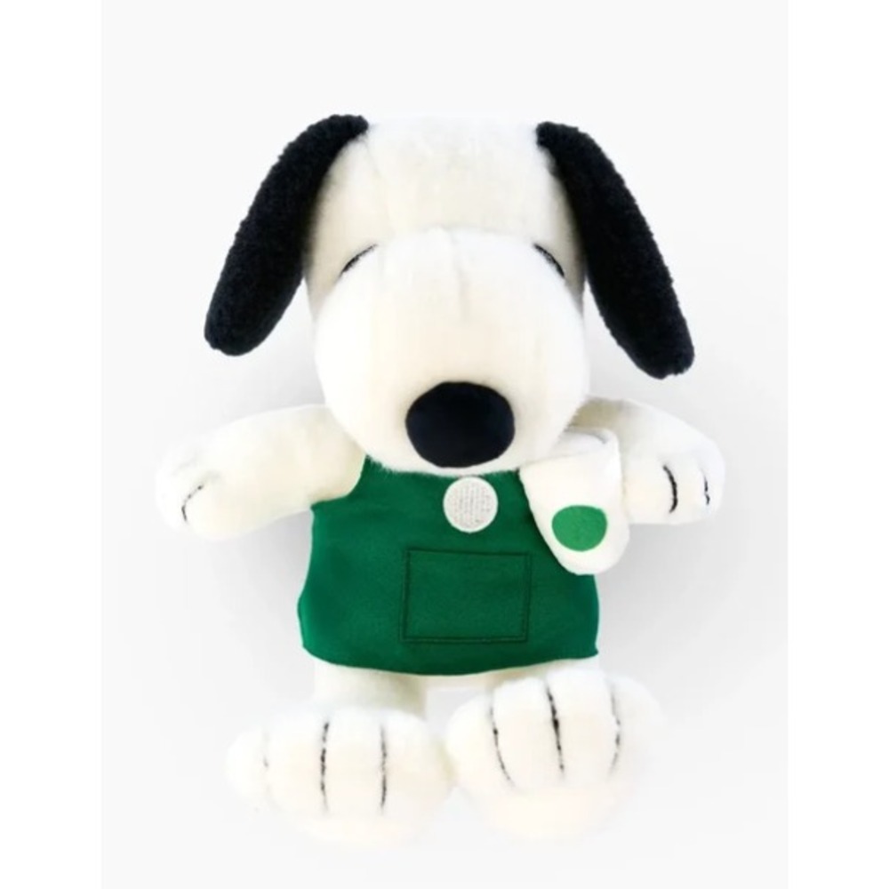 Starbucks Peanuts Snoopy Barista Plush w/ Green Apron 2026 IN HAND NIB